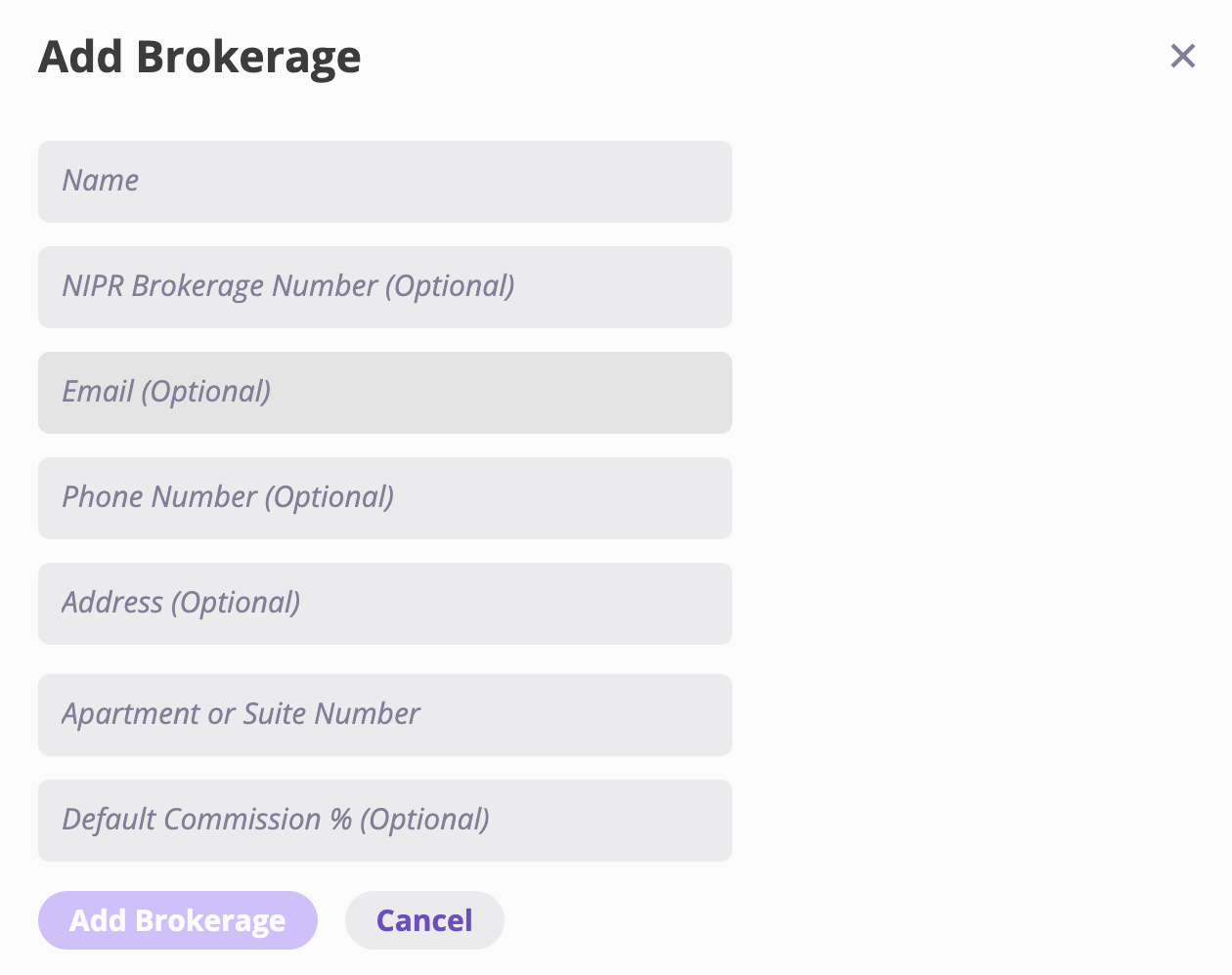 Add Brokerage