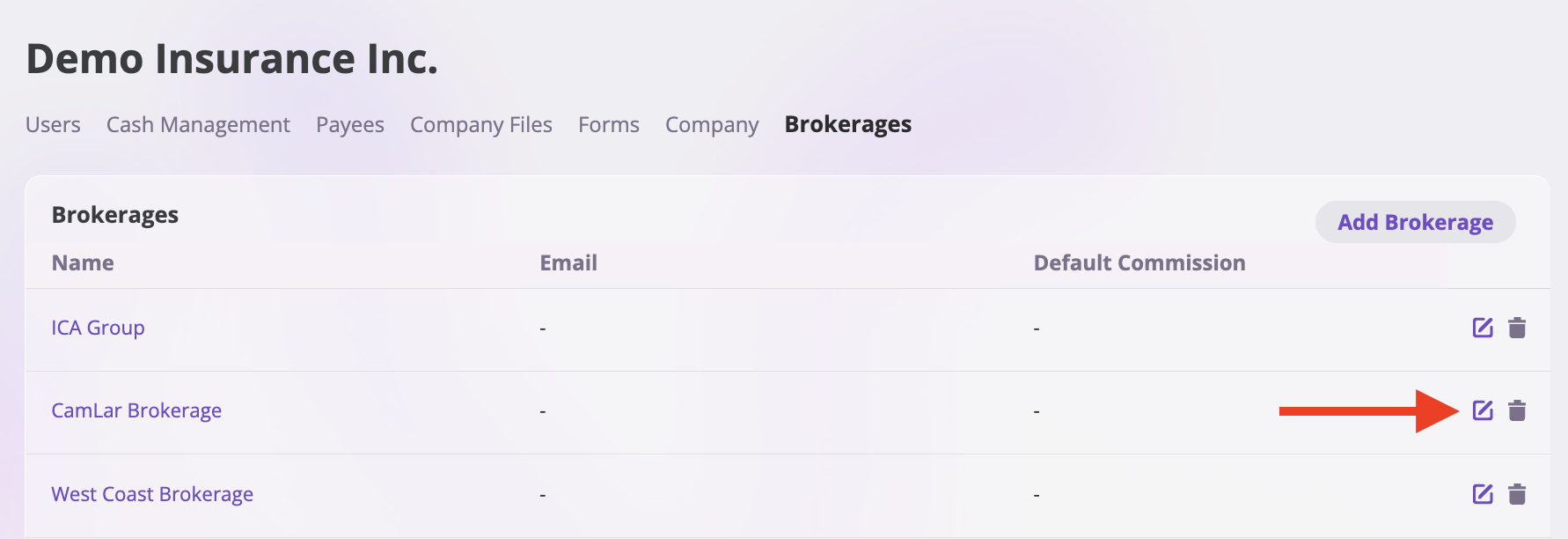 Edit Brokerage