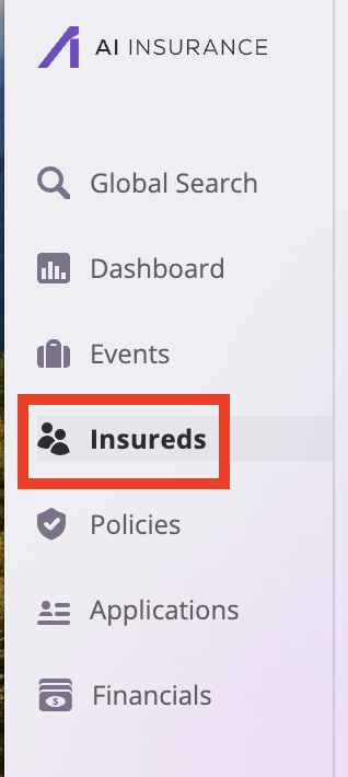 Insureds Side Navigation