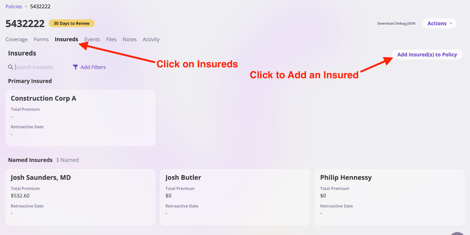 Add Insureds