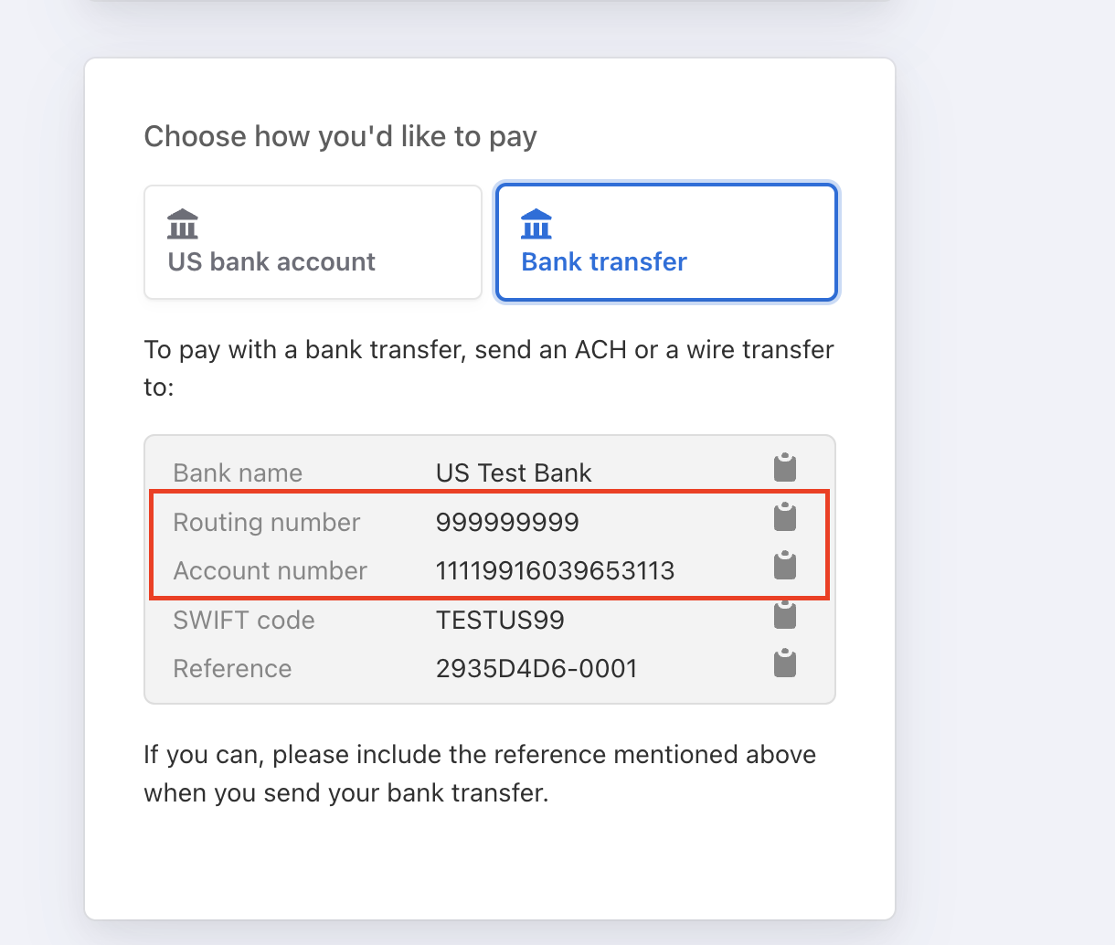 Bank Transfer