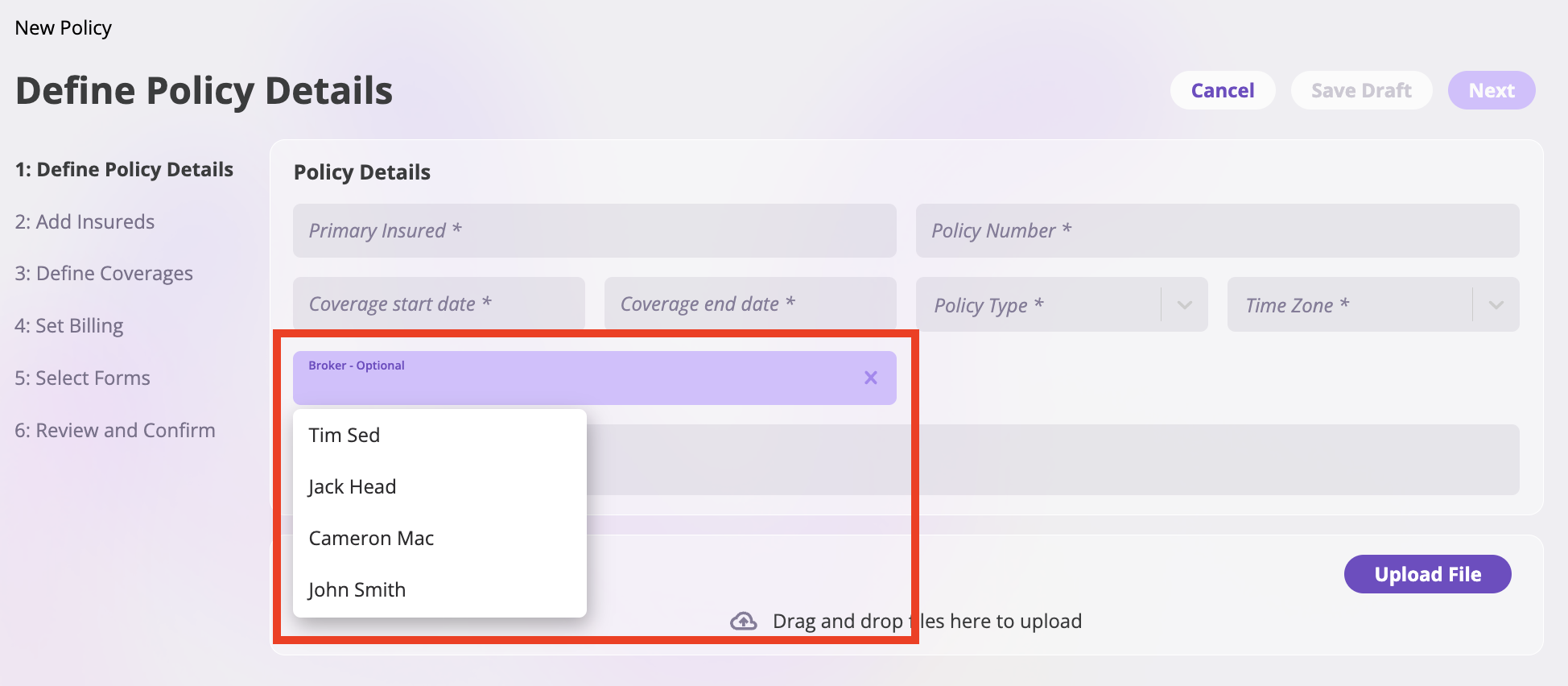Add Broker to Policy